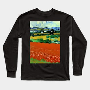 EVOCATIVE POPPY FIELD VAN GOGH STYLE Long Sleeve T-Shirt